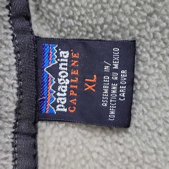 Patagonia Capilene Sage Green Fleece Quarter Zip Pull Over Mens Size XL Warm - Picture 3 of 3